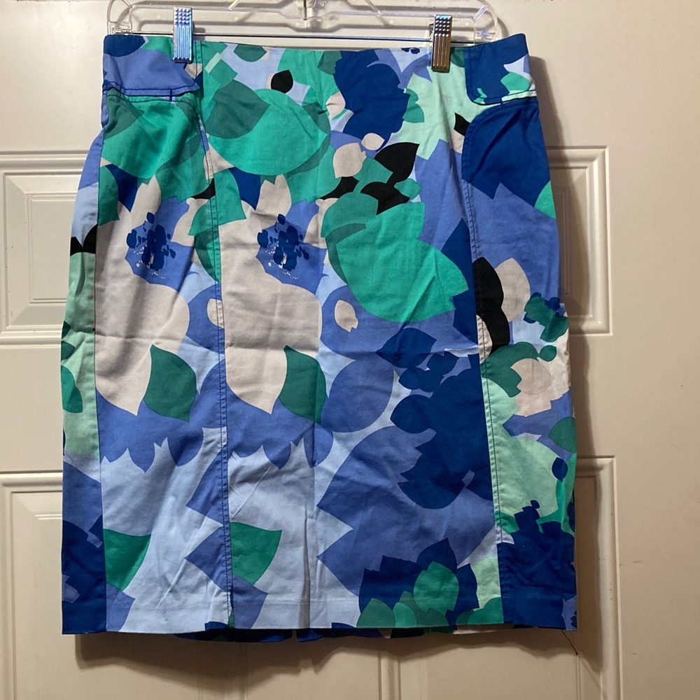 Floral Blue and Green Women's Skirt 6